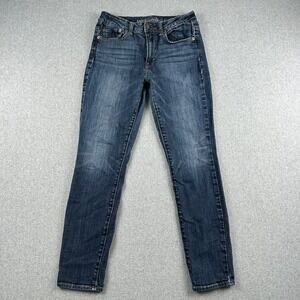 American Eagle Jeans Womens 6 Hi-Rise Skinny Dark Wash Blue Stretch Denim